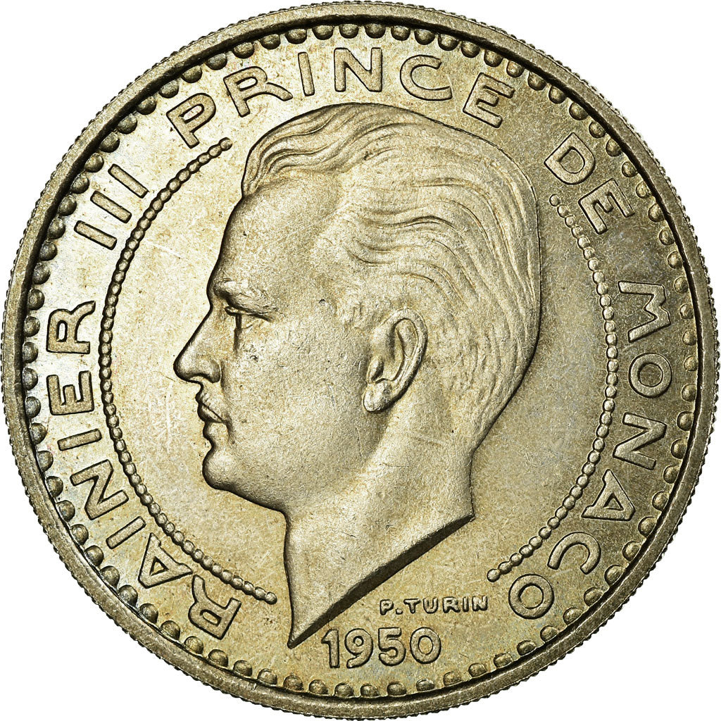 Coin, Monaco, 100 Francs, 1950, MS(60-62), Cupro-nickel, KM:E33, Gadoury:142