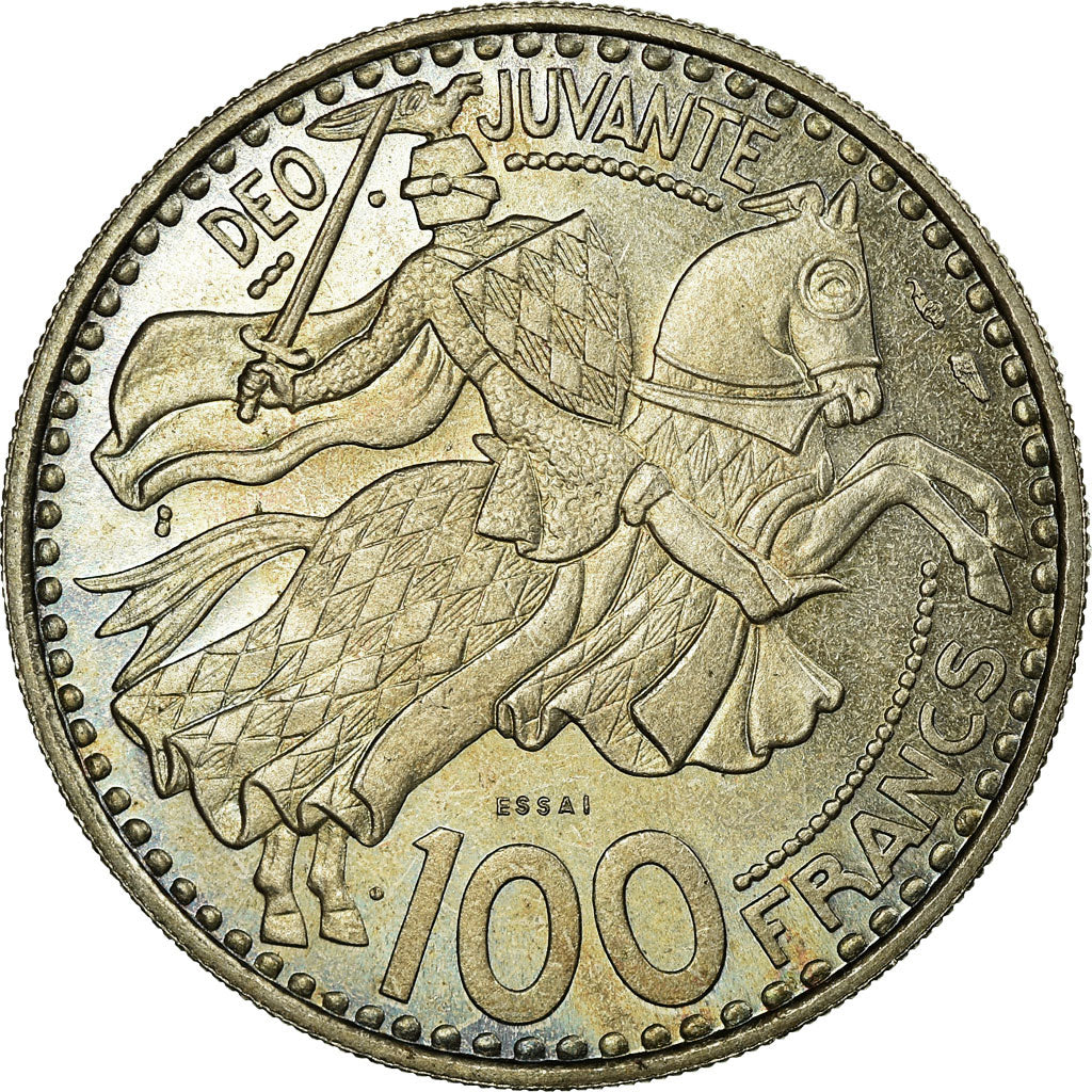 Coin, Monaco, 100 Francs, 1950, MS(60-62), Cupro-nickel, KM:E33, Gadoury:142