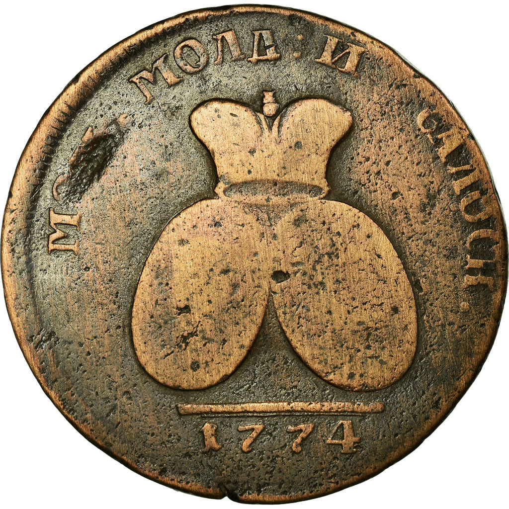 Moneta, Valacchia, 2 Para 3 Kopeck, 1774, B+, Bronzo, KM:3
