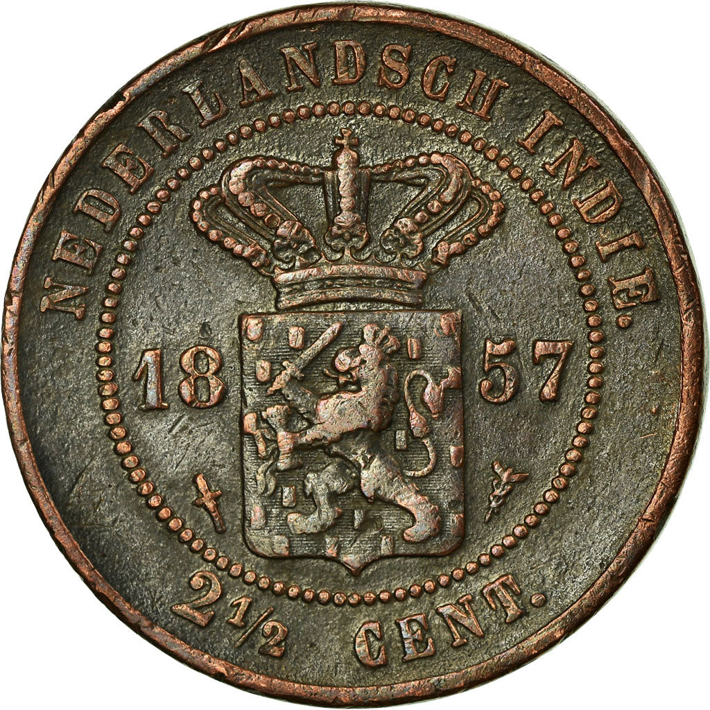 Coin, NETHERLANDS EAST INDIES, Wilhelmina I, 2-1/2 Cents, 1857, Utrecht