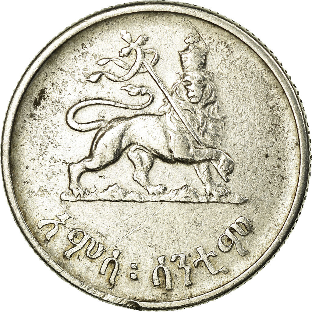 Moneda, Etiopía, Haile Selassie I, 50 Cents, Hamsa Santeem, 1943, MBC+, Plata
