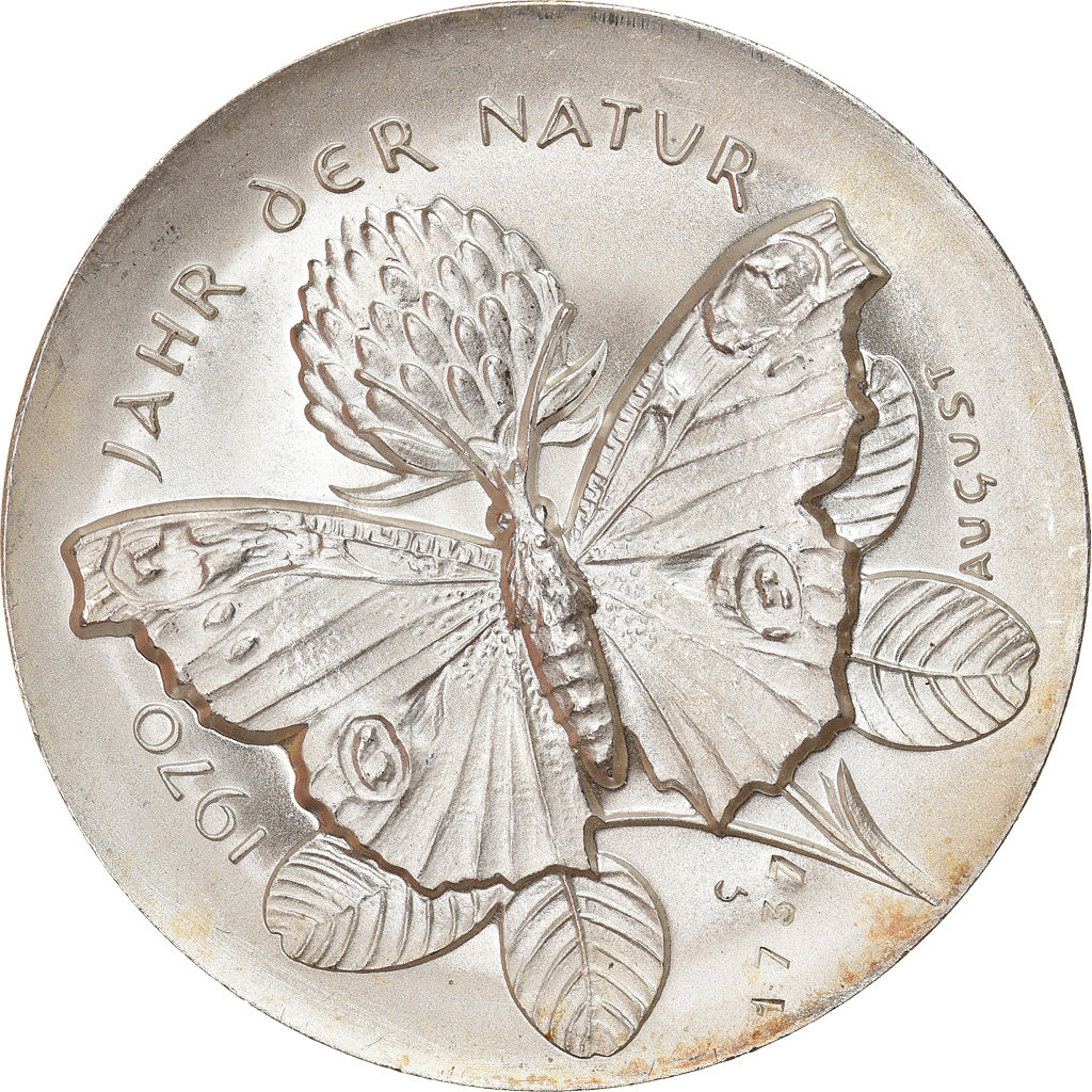 Zwitserland, Medaille, Année de la Nature, Août, Serpent, Fauna, 1970, UNC