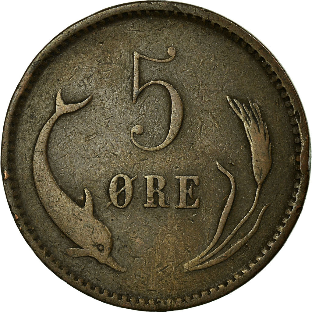 Coin, Denmark, Christian IX, 5 Öre, 1884, VF(20-25), Bronze, KM:794.1