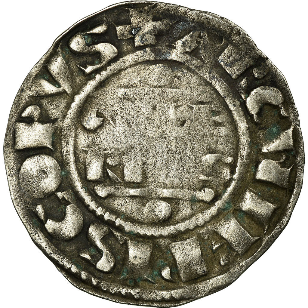 Moneta, Francia, Champagne, Guillaume I, Denarius, Reims, MB+, Argento