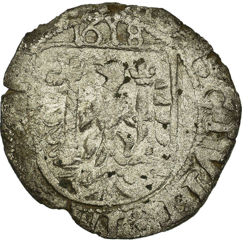 Coin, France, Carolus, 1618, Besançon, F(12-15), Billon, Boudeau:1291