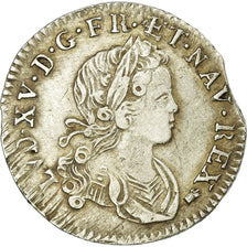 Moeda, França, Louis XV, 1/6 Écu (XX – S) de France-Navarre, 20 Sols, 1/6