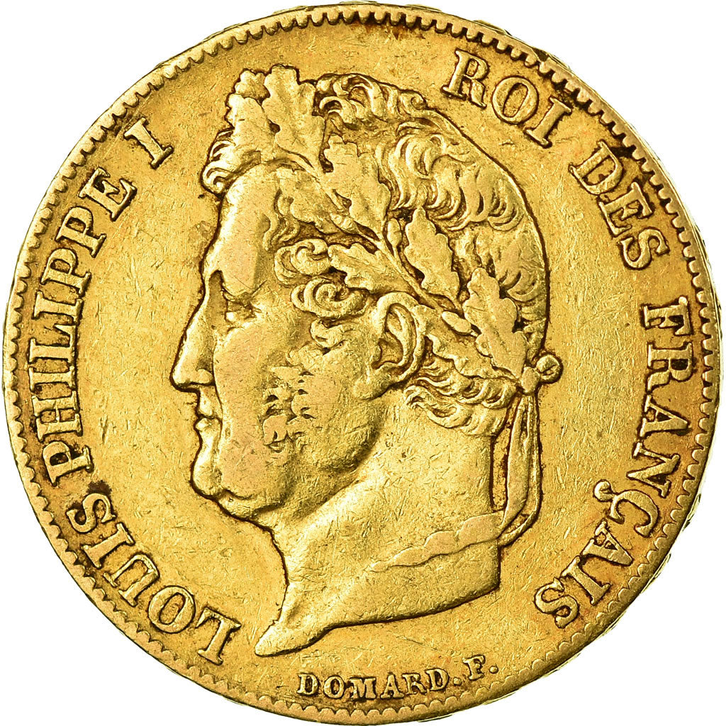 Moneda, Francia, Louis-Philippe, 20 Francs, 1839, Paris, BC+, Oro, KM:750.1