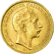 Moeda, Estados Alemães, PRUSSIA, Wilhelm II, 20 Mark, 1910, Berlin, AU(55-58)