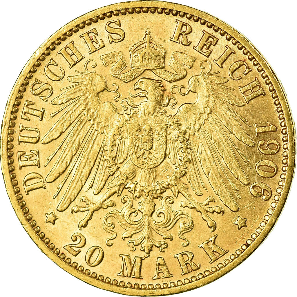 Moneta, Stati tedeschi, PRUSSIA, Wilhelm II, 20 Mark, 1906, Hambourg, SPL, Oro