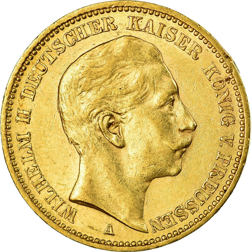 Coin, German States, PRUSSIA, Wilhelm II, 20 Mark, 1897, Berlin, AU(55-58)