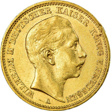 Coin, German States, PRUSSIA, Wilhelm II, 20 Mark, 1897, Berlin, AU(55-58)