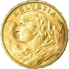 Moneda, Suiza, 20 Francs, 1915, Bern, SC+, Oro, KM:35.1