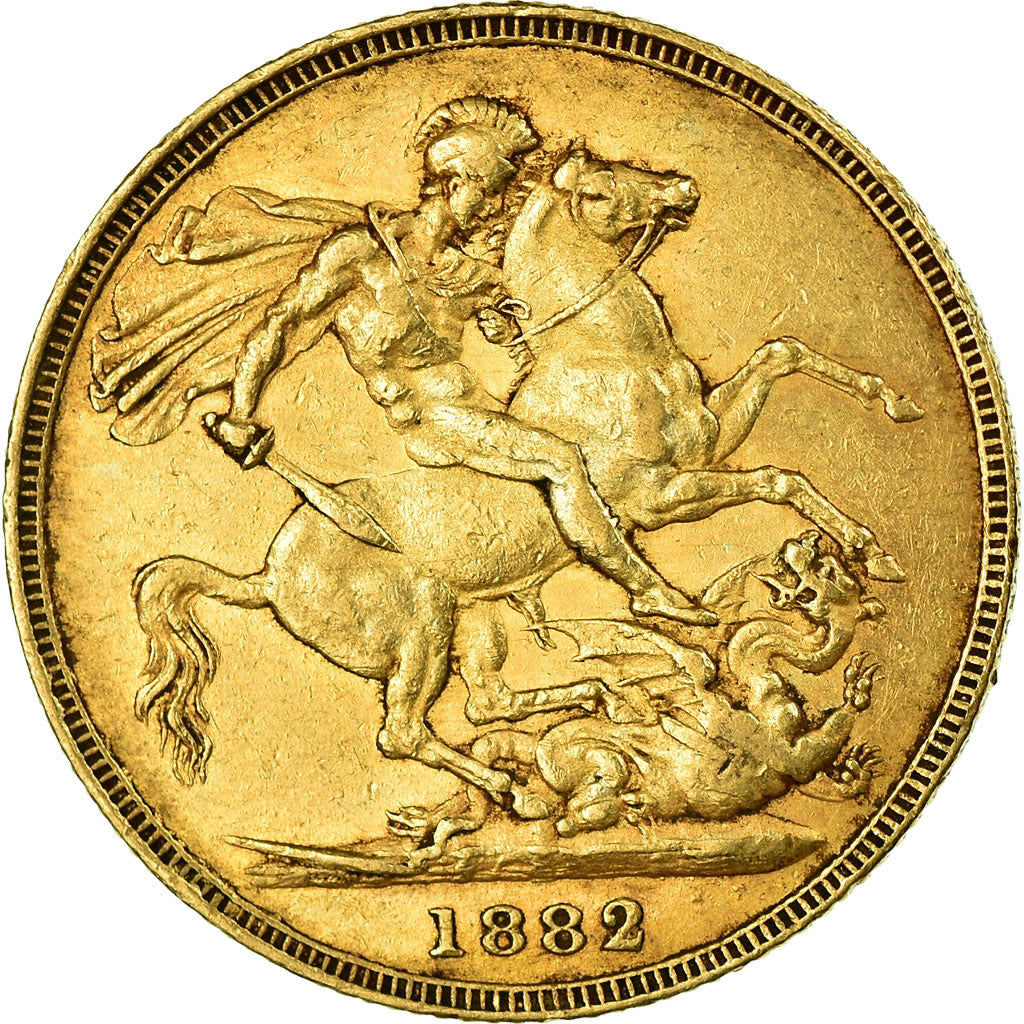 Coin, Australia, Victoria, Sovereign, 1882, Melbourne, EF(40-45), Gold, KM:7