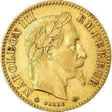 Moeda, França, Napoleon III, 10 Francs, 1866, Paris, EF(40-45), Dourado