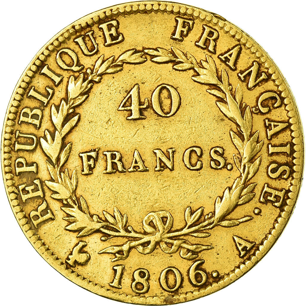 Monnaie, France, Napoléon I, 40 Francs, 1806, Paris, TB, Or, Gadoury:1082