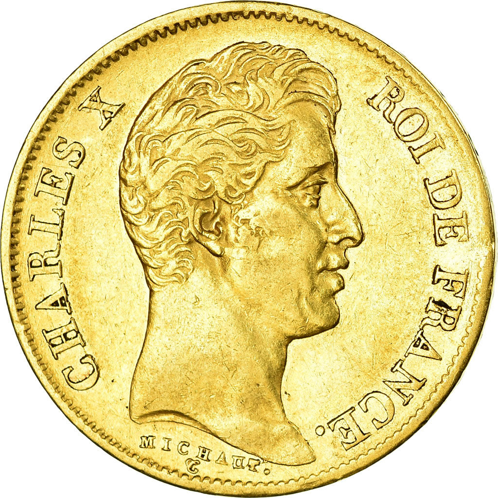 Moneta, Francja, Charles X, 40 Francs, 1830, Paris, EF(40-45), Złoto, KM:721.1