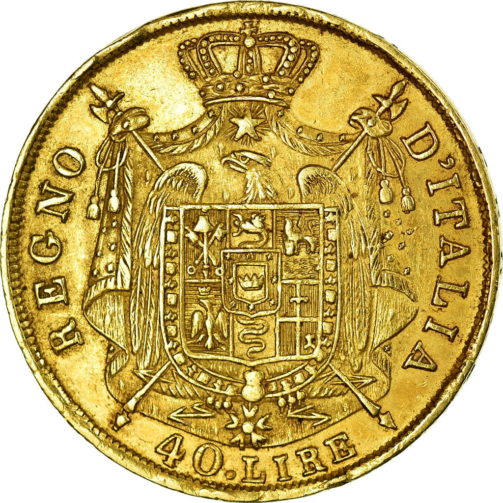 Moeda, ESTADOS ITALIANOS, KINGDOM OF NAPOLEON, Napoleon I, 40 Lire, 1812, Milan