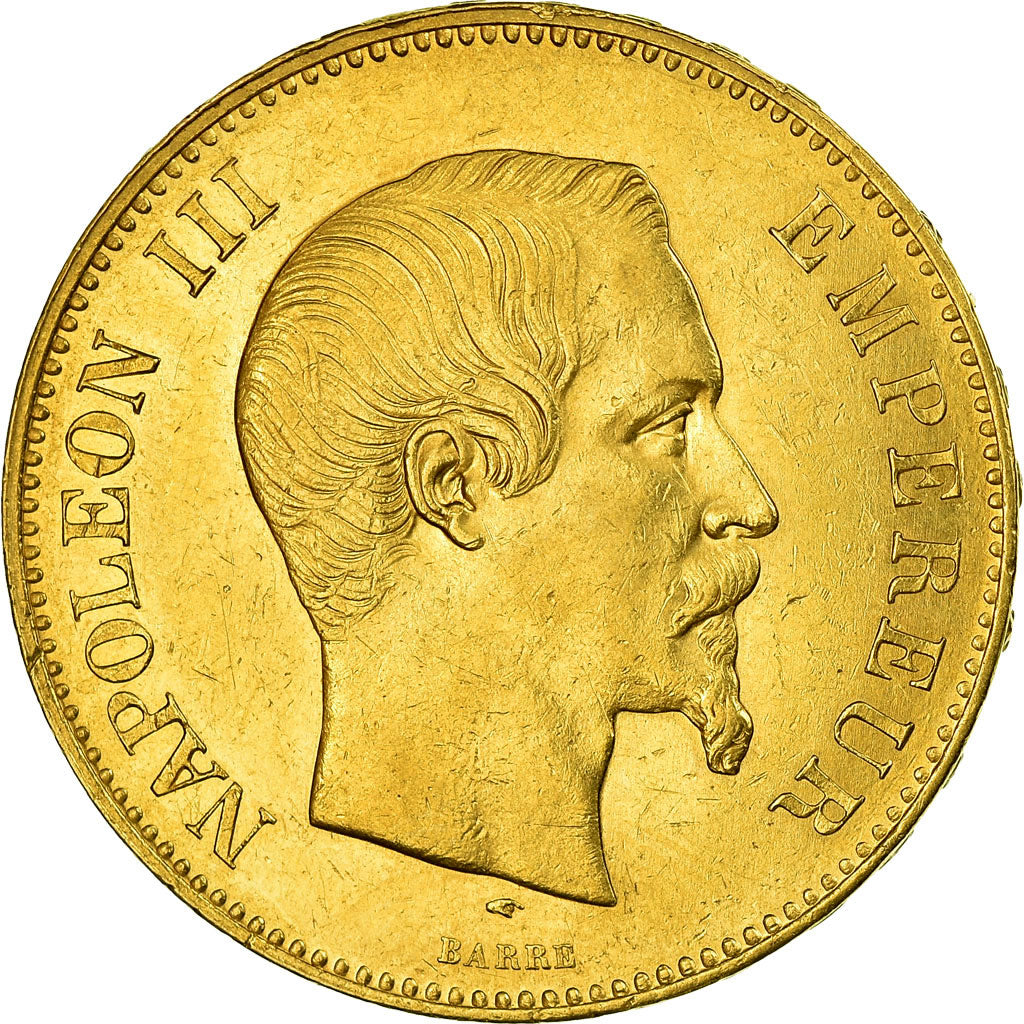 Moneta, Francia, Napoleon III, Napoléon III, 100 Francs, 1857, Paris, BB, Oro