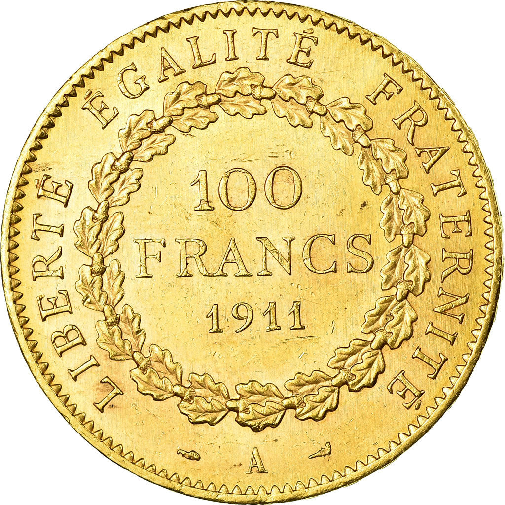 Monnaie, France, 100 Francs, 1911, Paris, TTB+, Or, Gadoury:1137a, KM:858