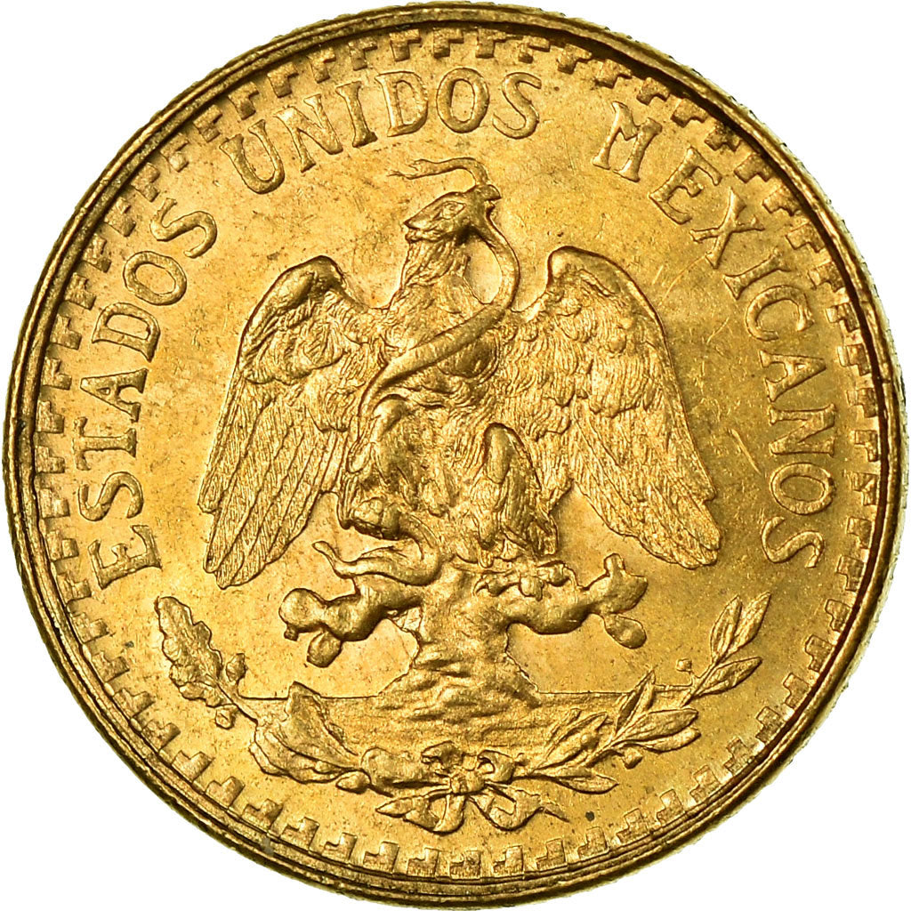 Coin, Mexico, 2 Pesos, 1945, Mexico City, MS(63), Gold, KM:461