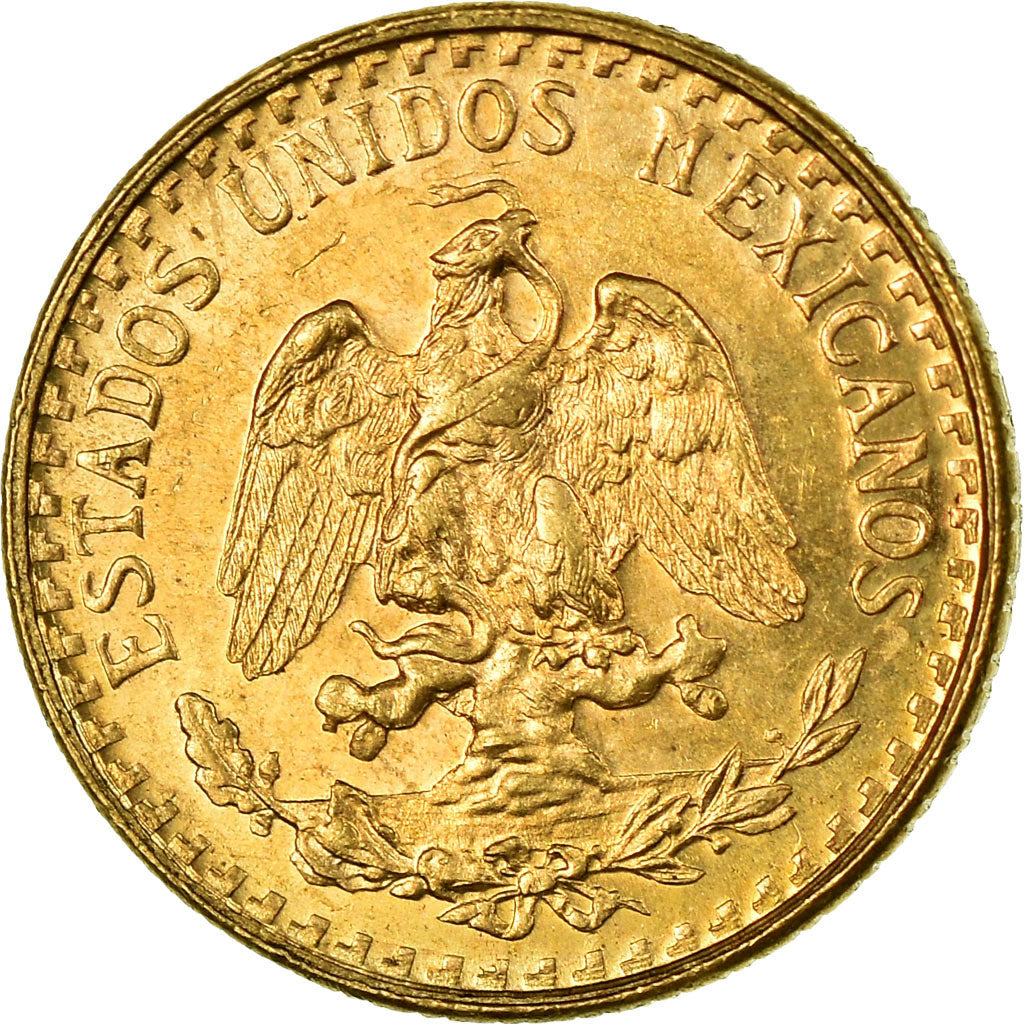 Coin, Mexico, 2 Pesos, 1945, Mexico City, MS(63), Gold, KM:461