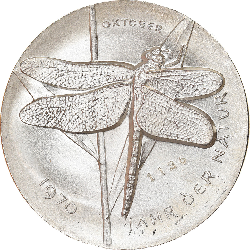 Switzerland, Medal, Année de la Nature, Octobre, Brochet, Fauna, 1970, MS(64)