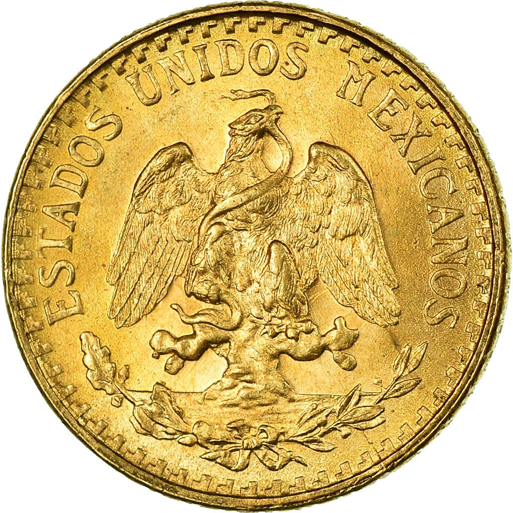 Coin, Mexico, 2 Pesos, 1945, Mexico City, MS(63), Gold, KM:461