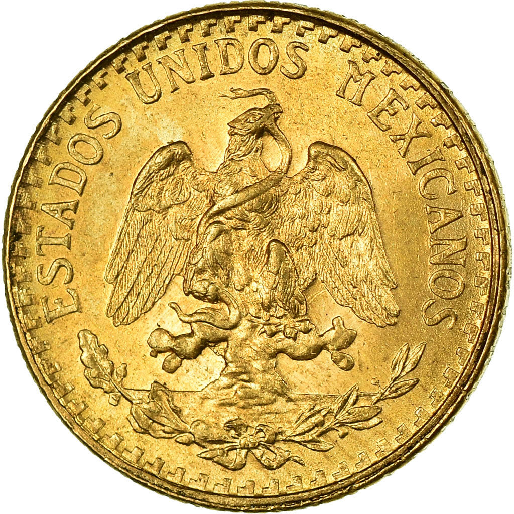 Coin, Mexico, 2 Pesos, 1945, Mexico City, MS(63), Gold, KM:461