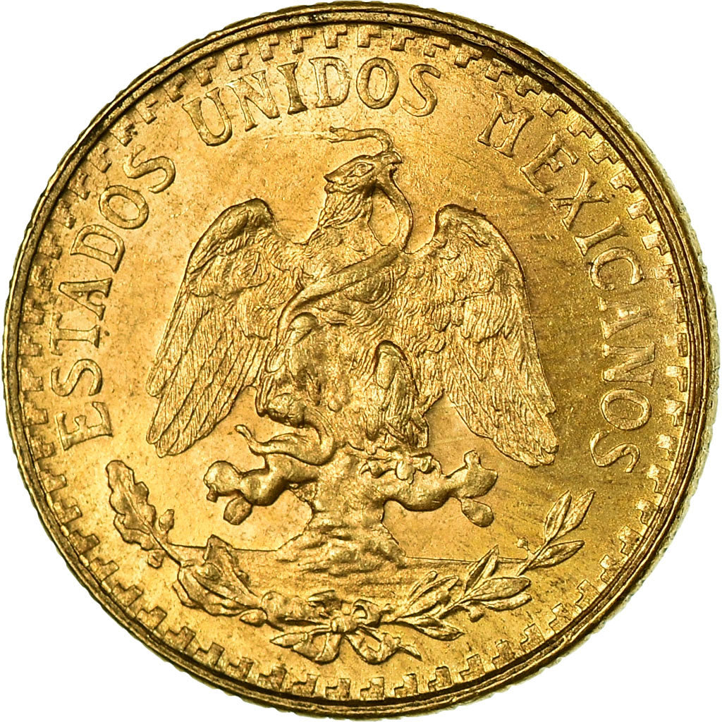 Coin, Mexico, 2 Pesos, 1945, Mexico City, MS(63), Gold, KM:461
