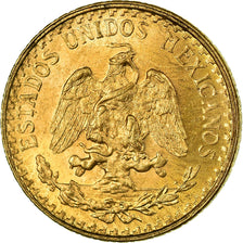 Coin, Mexico, 2 Pesos, 1945, Mexico City, MS(63), Gold, KM:461