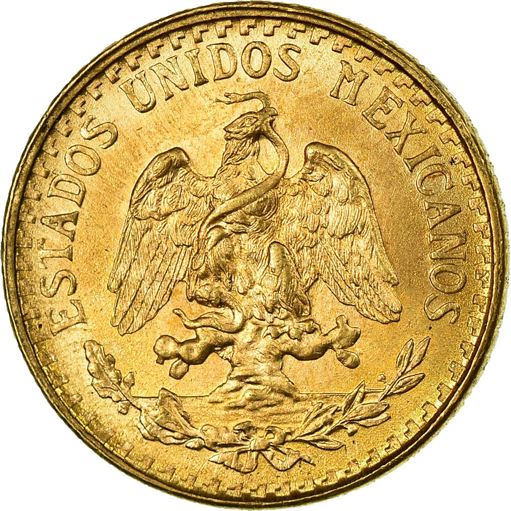 Coin, Mexico, 2 Pesos, 1945, Mexico City, MS(63), Gold, KM:461
