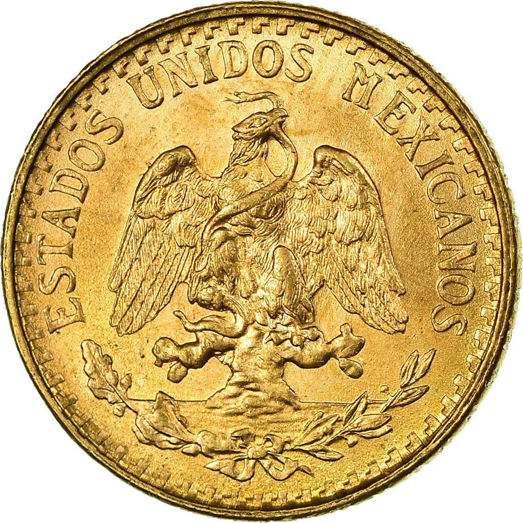 Coin, Mexico, 2 Pesos, 1945, Mexico City, MS(63), Gold, KM:461