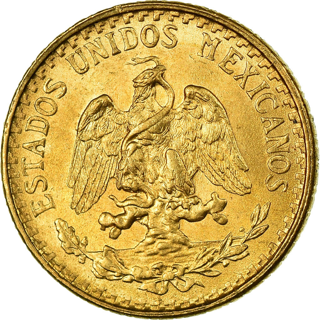 Coin, Mexico, 2 Pesos, 1945, Mexico City, MS(63), Gold, KM:461