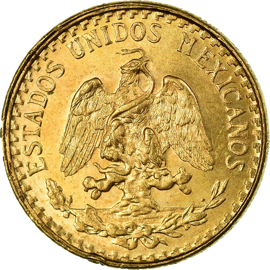 Coin, Mexico, 2 Pesos, 1945, Mexico City, MS(63), Gold, KM:461