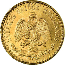Coin, Mexico, 2 Pesos, 1945, Mexico City, MS(63), Gold, KM:461
