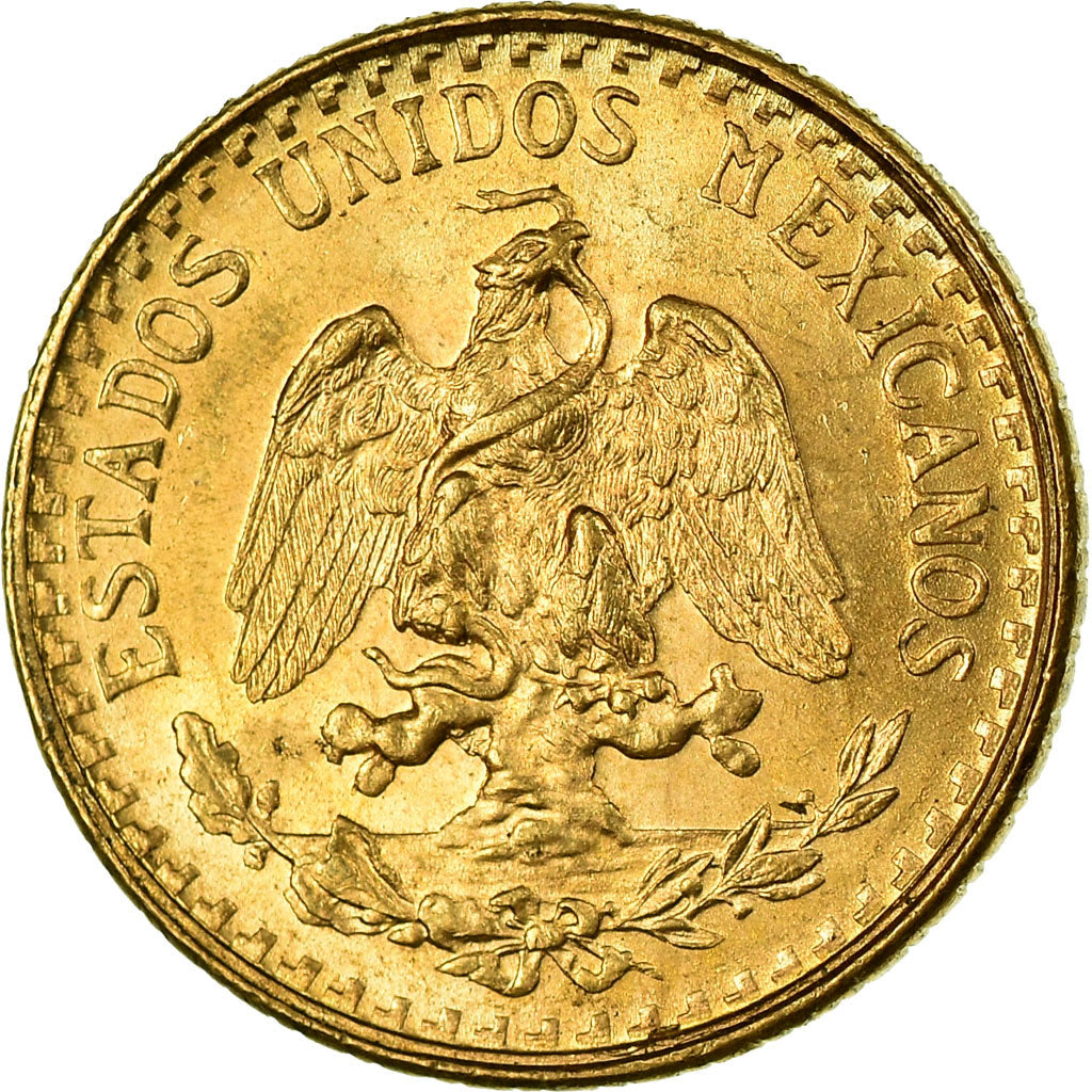 Coin, Mexico, 2 Pesos, 1945, Mexico City, MS(63), Gold, KM:461