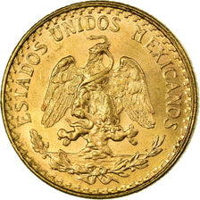 Coin, Mexico, 2 Pesos, 1945, Mexico City, MS(63), Gold, KM:461