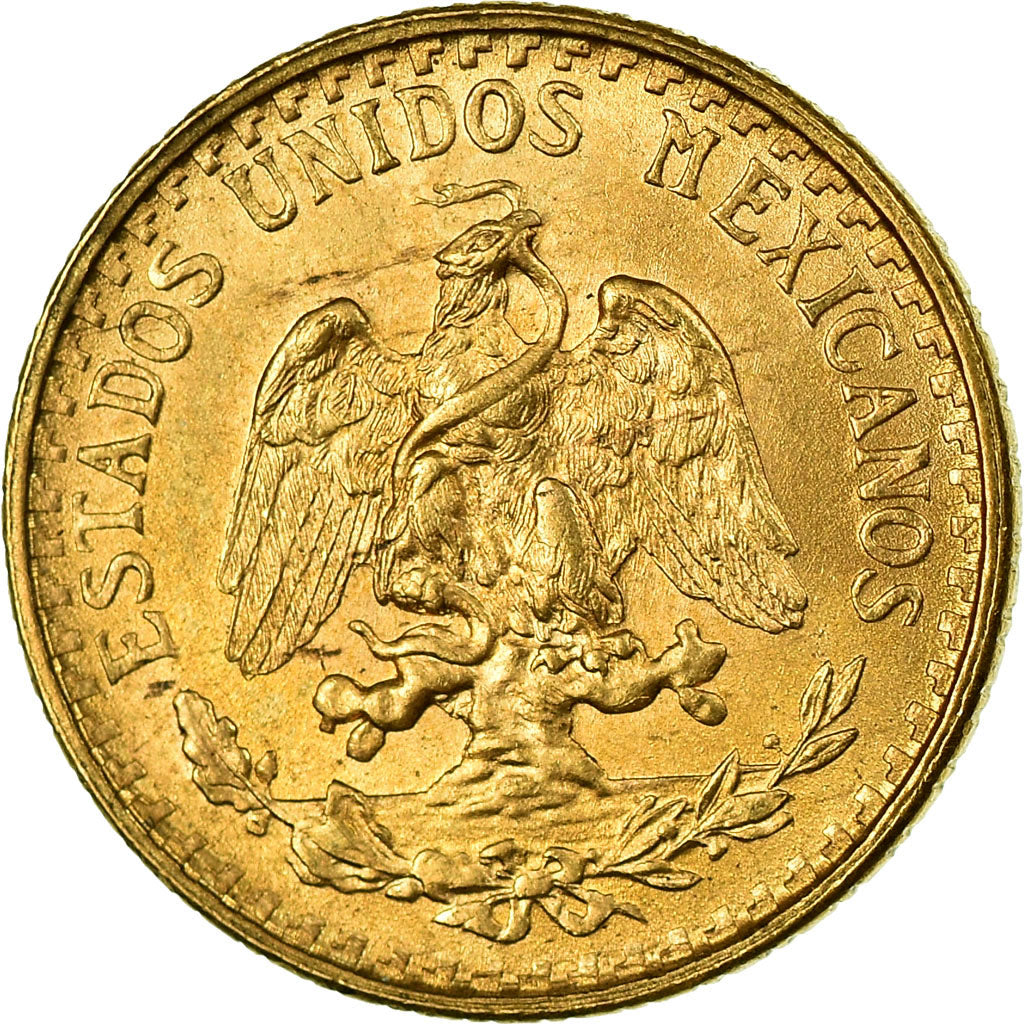 Coin, Mexico, 2 Pesos, 1945, Mexico City, MS(63), Gold, KM:461