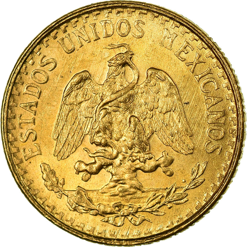 Coin, Mexico, 2 Pesos, 1945, Mexico City, MS(63), Gold, KM:461