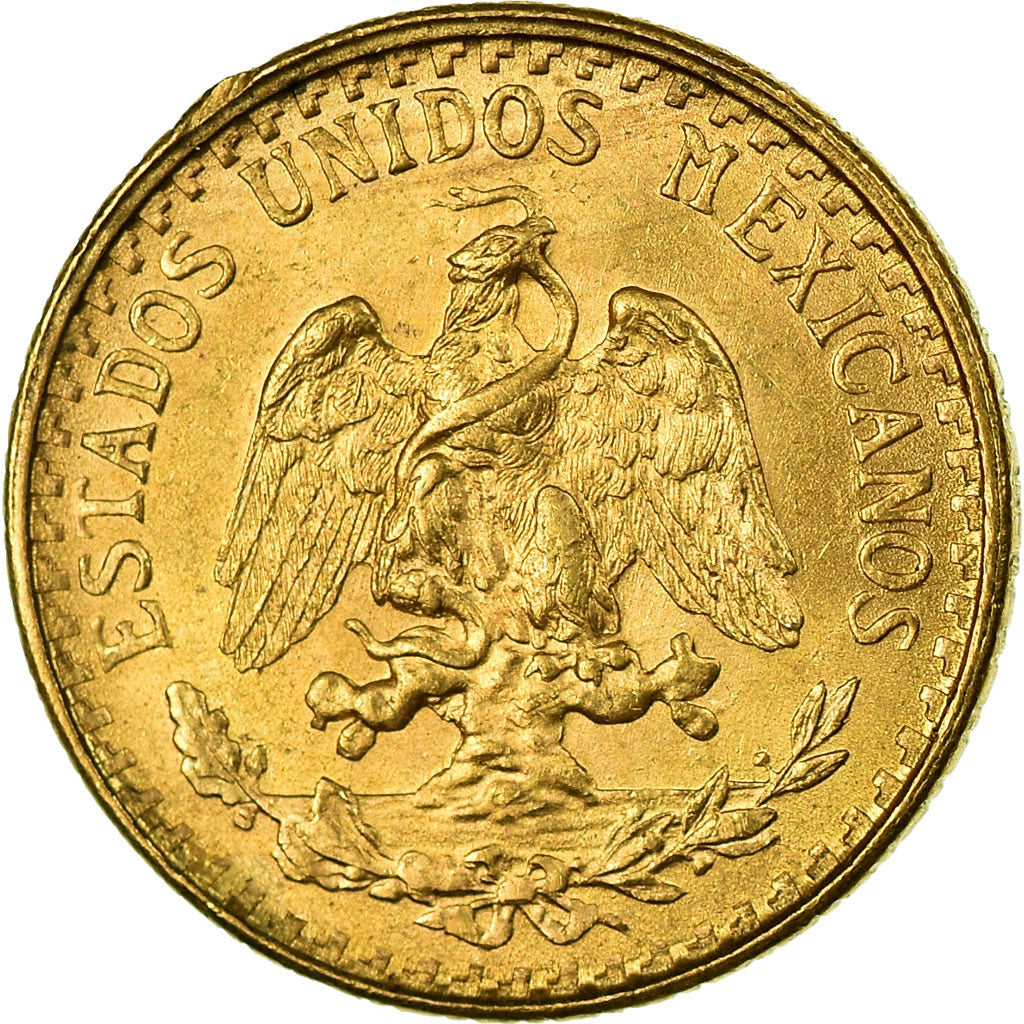 Coin, Mexico, 2 Pesos, 1945, Mexico City, MS(63), Gold, KM:461