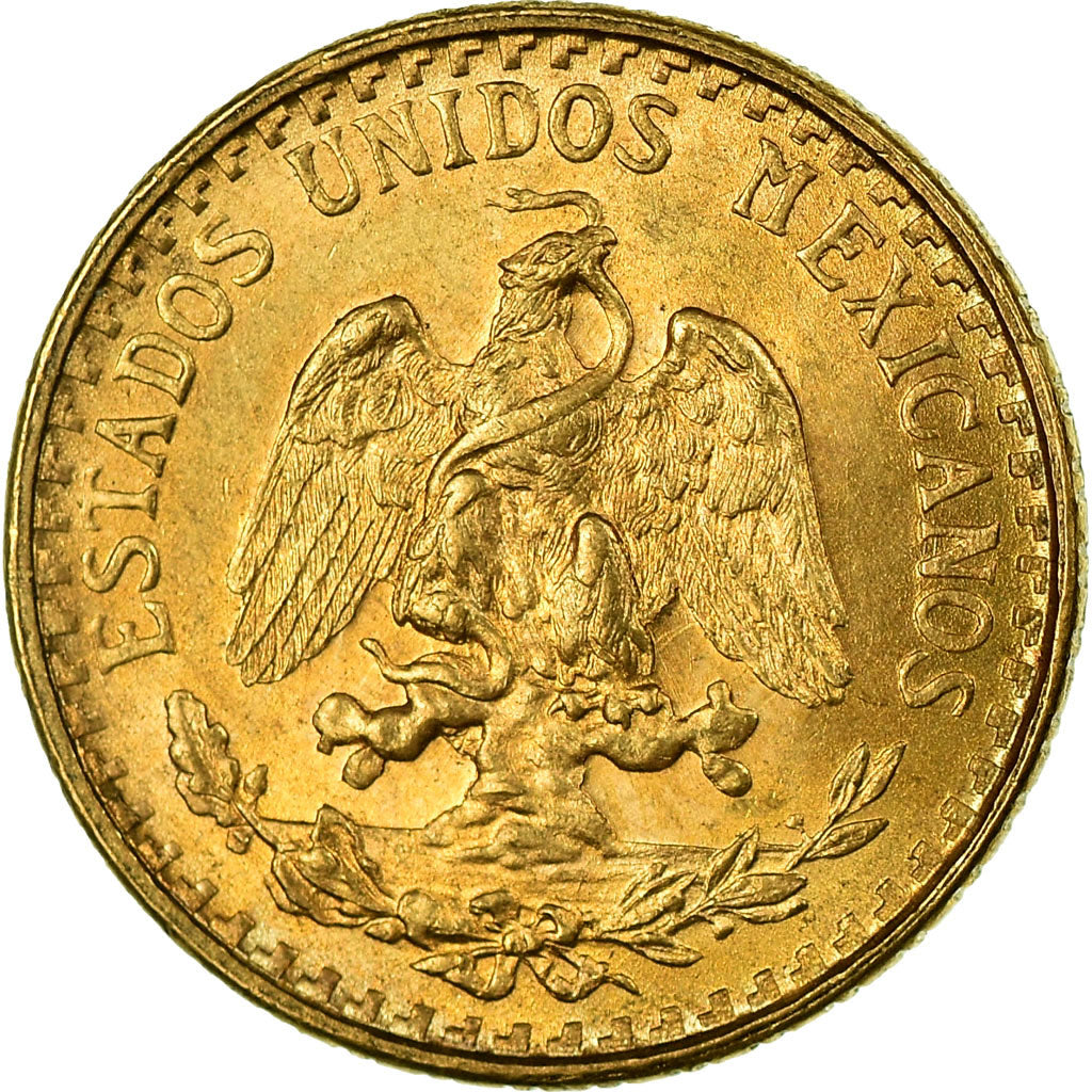 Coin, Mexico, 2 Pesos, 1945, Mexico City, MS(63), Gold, KM:461