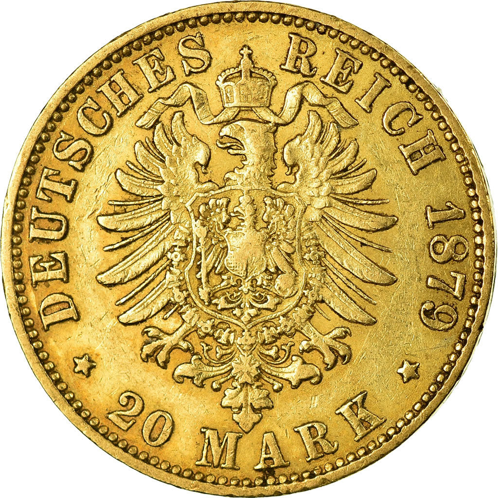 Monnaie, Etats allemands, HAMBURG, 20 Mark, 1879, Hambourg, TB+, Or, KM:602