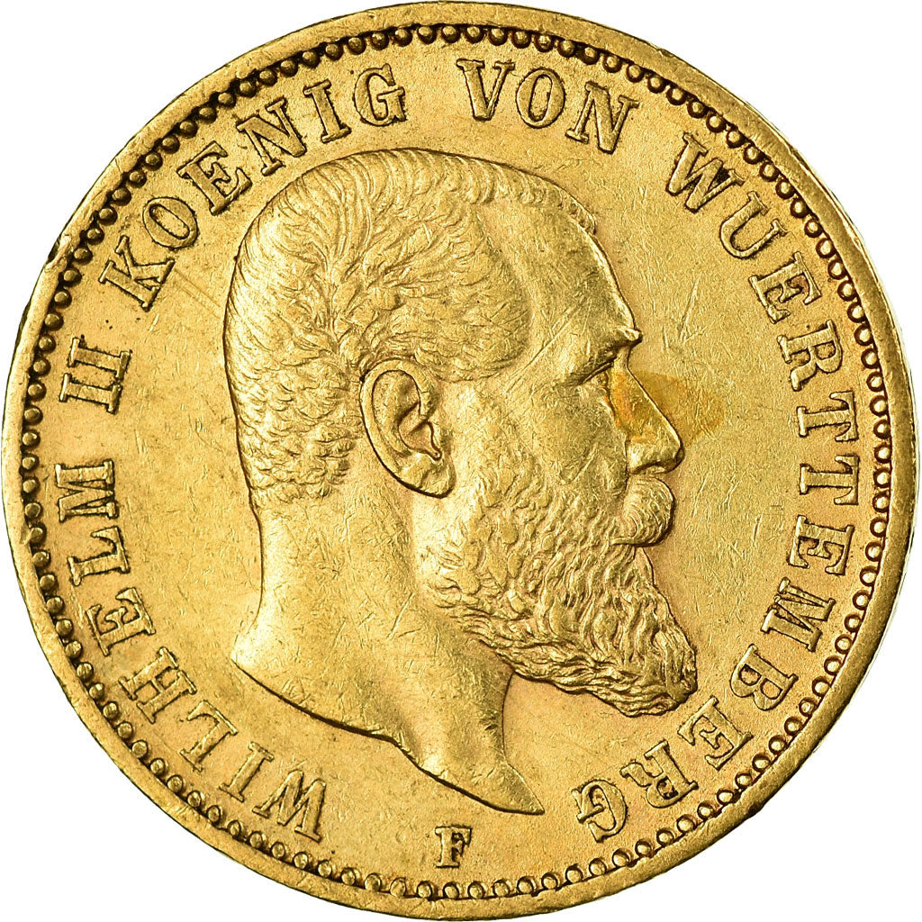 Moneta, Landy niemieckie, WURTTEMBERG, Wilhelm II, 20 Mark, 1898, Freudenstadt