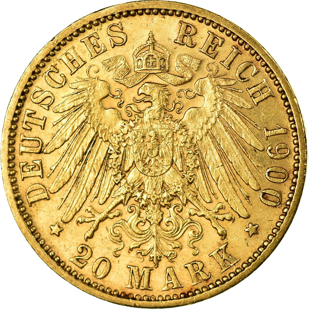 Moneta, Stati tedeschi, BAVARIA, Otto, 20 Mark, 1900, Munich, BB+, Oro, KM:920