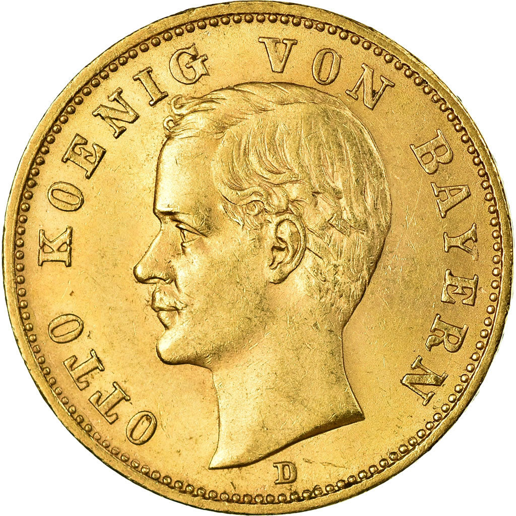 Coin, German States, BAVARIA, Otto, 20 Mark, 1905, Munich, AU(55-58), Gold