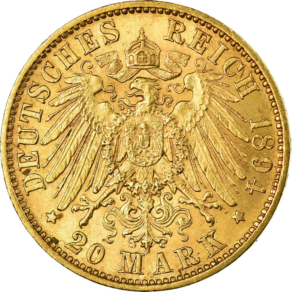Moneda, Estados alemanes, SAXONY-ALBERTINE, Albert, 20 Mark, 1894