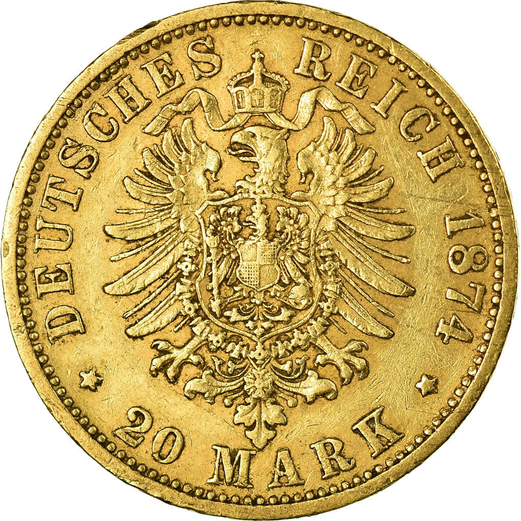 Monnaie, Etats allemands, PRUSSIA, Wilhelm I, 20 Mark, 1874, TTB, Or, KM:505