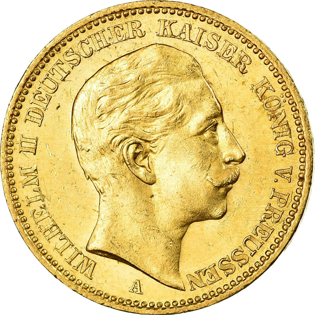Coin, German States, PRUSSIA, Wilhelm II, 20 Mark, 1899, Berlin, AU(55-58)