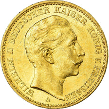 Coin, German States, PRUSSIA, Wilhelm II, 20 Mark, 1897, Berlin, AU(55-58)