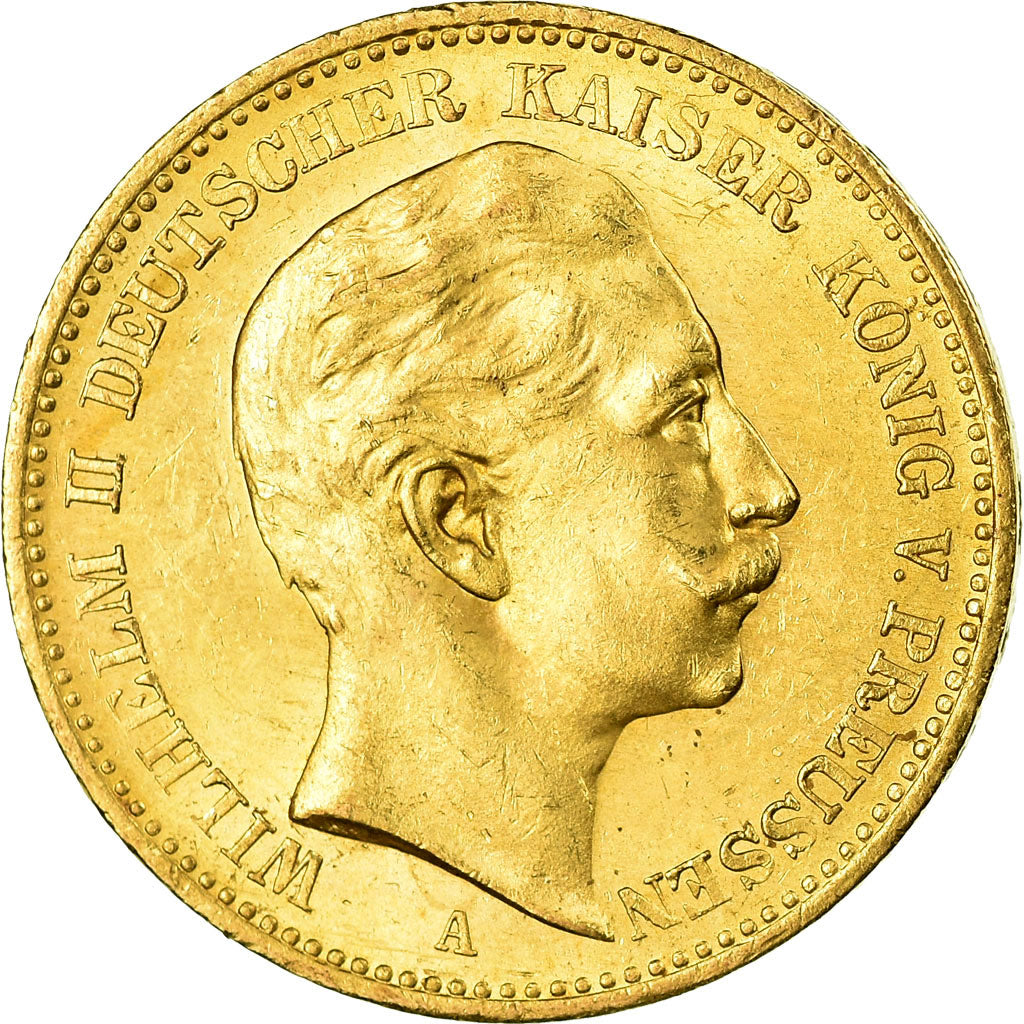 Coin, German States, PRUSSIA, Wilhelm II, 20 Mark, 1894, Berlin, AU(55-58)